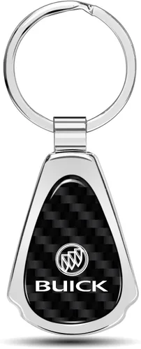 Miniatura 7 de iPick Image Buick - Llavero con diseño de lágrima de metal de fibra de carbono, color negro, con licencia