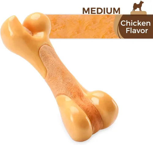 Miniatura 4 de Tikaton Juguetes masticables para perros para masticadores agresivos, sabor a pollo, juguetes masticables duraderos para dentición de perros, huesos