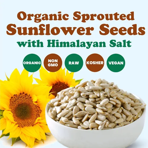 Miniatura 4 de Food to Live Semillas de girasol germinadas orgánicas con sal del Himalaya, 1 libra, granos crudos, perfectas para cocinar, hornear y aperitivos