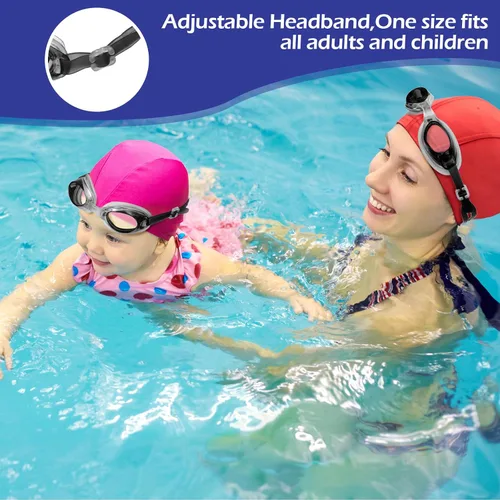 Miniatura 6 de Konohan Paquete de 15 gafas de natación de verano, unisex, de silicona, anti niebla, lentes transparentes para adultos, hombres, mujeres y niños