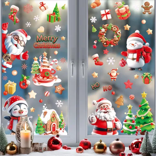 Miniatura 6 de Adhesivos navideños y calcomanías de Navidad para decoración de ventanas