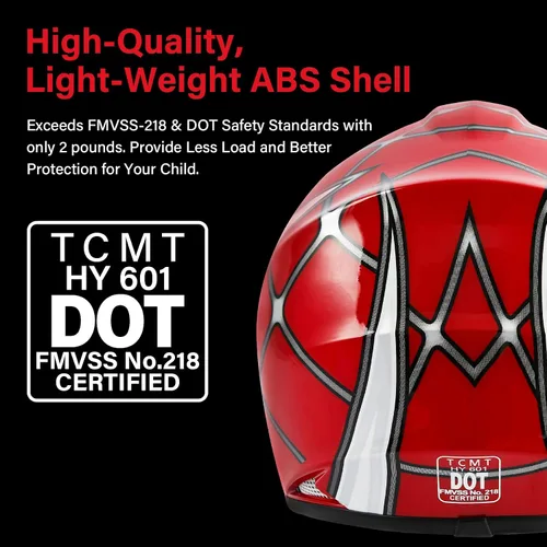 Miniatura 3 de TCMT Casco de motocross para jóvenes, certificado por DOT, casco de motocross ATV de cara completa para niños con gafas, guantes y bolsa para casco