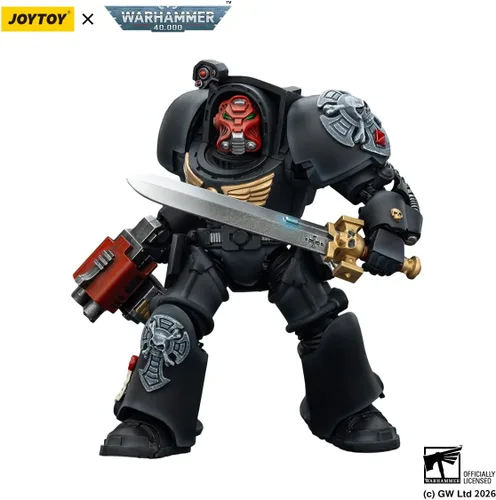 Miniatura 5 de JOYTOY Warhammer 40K Black Templars Terminator 2 con Power Fist y Storm Bolter 1:18, figura de acción Mecha Joy modelo de juguete coleccionable a
