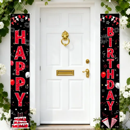 Miniatura 2 de Cartel de decoración de cumpleaños, letrero de puerta de feliz cumpleaños para hombres, mujeres, niños y niñas, ideal para decoración de cumpleaños