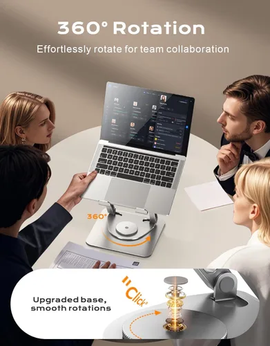 Miniatura 2 de RIWUCT Soporte para computadora portátil para escritorio de altura ajustable, soporte ergonómico para elevador de laptop con soporte de doble barra