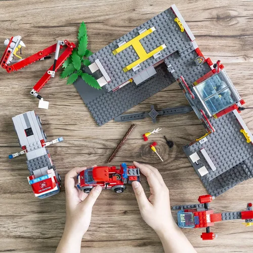 Miniatura 5 de City Fire - Juego de construcción de motocicleta de 233 piezas, bloques de construcción de rescate de incendios compatibles con Lego, juguetes