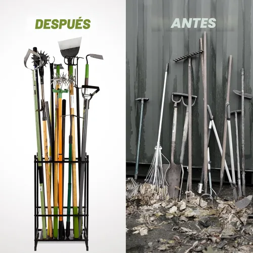 Miniatura 7 de Organizador de herramientas de jardín, estante de torre de herramientas de patio para organización y almacenamiento de garaje, hasta 35 herramientas