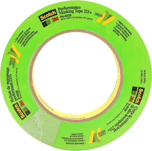 Miniatura 2 de 3M Scotch Cinta de enmascarar de alto rendimiento 233+, 46338, 1.417 pulgadas x 21.65 pulgadas, 1 rollo, flexible, resistente a la humedad, verde, a