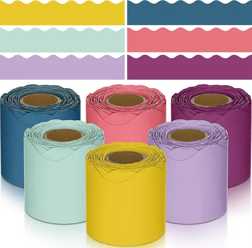 Miniatura 31 de TaoBary 6 Rollos 59.98 m Decoraciones de Bordes de Tablero de Anuncios de Navidad y de Invierno para el Aula, Bordes Dentados para Tablero de negro