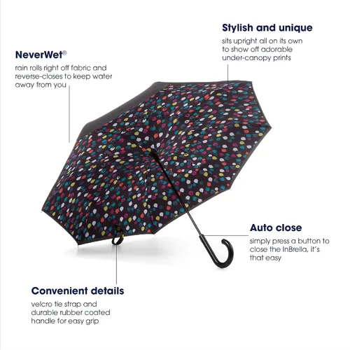 Miniatura 6 de The totes InBrella - Paraguas de cierre inverso, Gotas de lluvia), 0901