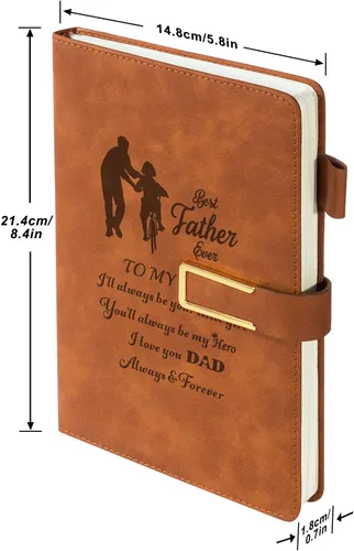 Miniatura 2 de Diario de cuero de regalo para papá, cuaderno personalizado para papá de hija, diario personalizado A5, diario de viaje, cuaderno de bocetos
