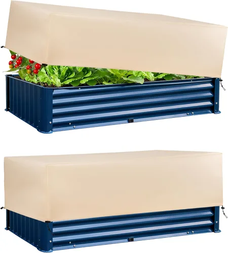 Miniatura 9 de Cubiertas para Plantas Protección contra Heladas Paquete de 2 con Cordón Elástico, 3.54 oz/yd² Manta contra Heladas para Clima Frío de Invierno