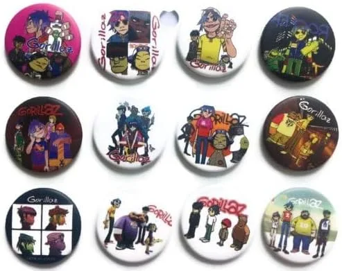 GORILLAZ Damon Jamie impresionante calidad lote 12 nuevos pines Pinback insignia botones 1.25"