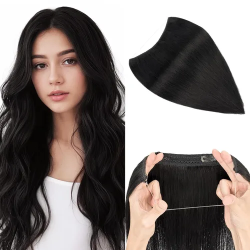 Miniatura 17 de MY-LADY - Extensiones de cabello humano real, extensiones de cabello humano real, 12 pulgadas, color marrón oscuro, extensiones de cabello largo
