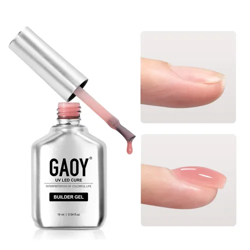 Miniatura 12 de GAOY - Gel de construcción transparente para uñas, fortalecedor de uñas de 16ml en una botella, gel duro para extensión de uñas, esmalte en gel