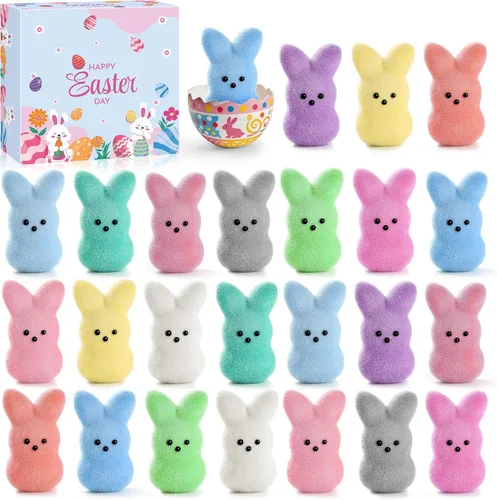 Miniatura 8 de Relleno de cesta de Pascua para niños, rellenos de huevos de Pascua, juguetes de conejo, regalos de Pascua para niños, recuerdos de fiesta para 12
