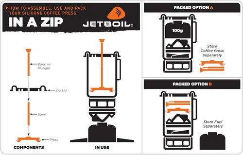 Miniatura 8 de Jetboil - Cafetera de prensa francesa de silicona para estufas de camping, tamaño regular