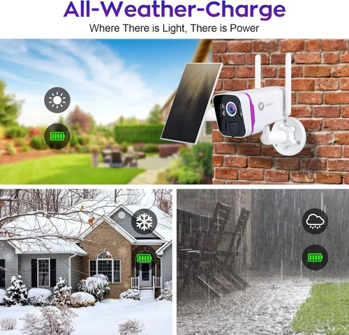Miniatura 3 de xmartO Sistema de cámara de seguridad solar sin cables WiFi 6, kit de cámara CCTV QHD de 4 cámaras 4MP con NVR WiFi 4K expandible de 10 canales