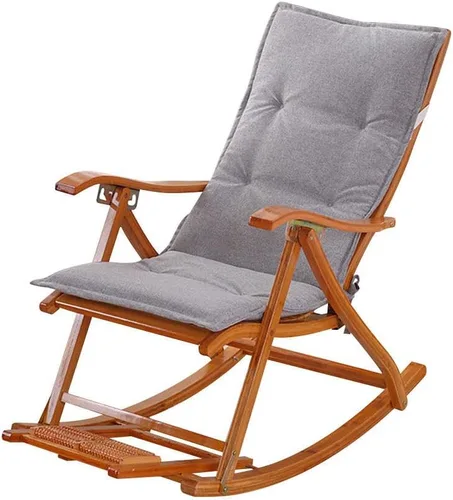 Miniatura 5 de CARTBAE Cojín antideslizante para silla mecedora de algodón y lino, almohadillas integradas para silla mecedora con lazos