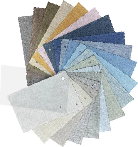 Frelement Linen Collection - Muestras de tela para cortinas hechas a medida, 19 colores disponibles incluidos