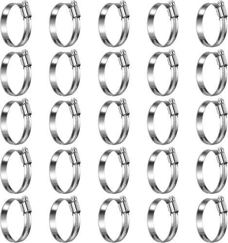 Miniatura 7 de Abrazaderas de manguera de engranaje helicoidal antideslizantes #4, abrazaderas de tornillo de acero inoxidable ajustables de 5/16 a 1/2 pulgadas