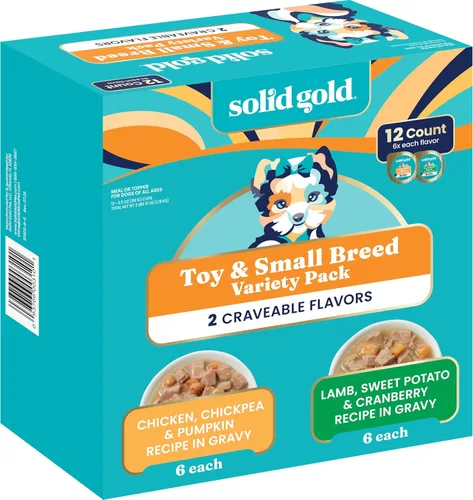 Solid Gold Comida Húmeda para Perros para Perros Pequeños - Comida Sin Granos para Perros Pequeños Receta Húmeda con Pollo, Cordero y Superalimentos