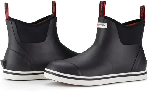 Miniatura 5 de SUREWAY Botas de cubierta profesionales antideslizantes para pesca y tobillo para hombre, botas de lluvia impermeables