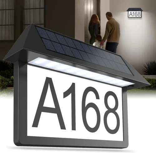 Miniatura 2 de Lámpara solar de señal de dirección, número de casa luminoso impermeable, 3 temperaturas de color 3000 K/4500 K/6000 K, placa de dirección
