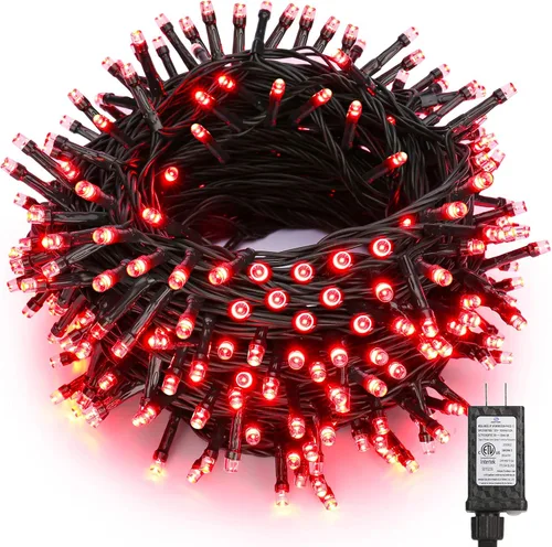 Miniatura 12 de Brizled - Luces inteligentes para árbol de Navidad, 20 metros / 66 pies, 200 luces LED que cambian de color, control por aplicación y voz, Rojo