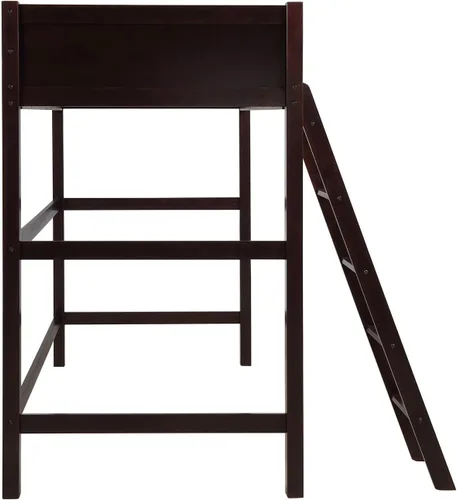Miniatura 6 de Harper & Bright Designs Cama tipo loft de tamaño individual con escalera, marco de cama loft de madera para niños, adolescentes y adultos (expreso)