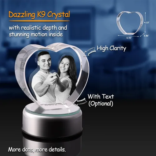 Miniatura 3 de Foto de cristal 3D, regalo personalizado. Regalos personalizados para papá y mamá, él, ella, esposa y marido. Regalos de imagen personalizados