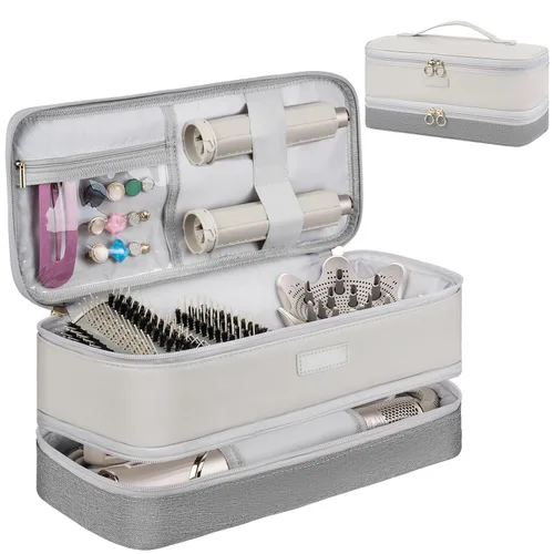 Miniatura 11 de Funda de viaje compatible con Shark Flexstyle/FlexFusion/secador de pelo, bolsa de almacenamiento de herramientas calientes para cabello de doble