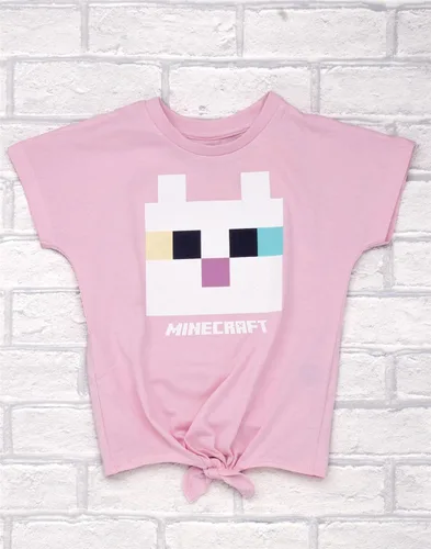 Miniatura 3 de Minecraft - Camiseta para niñas Camiseta de jugador rosa con lazo frontal de gatito para niños Ropa para niños, regalos de mercancía