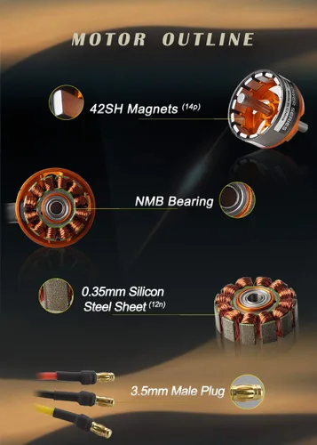 Miniatura 2 de FLASH HOBBY D3530 1100KV Motor sin escobillas Motor de ala fija Outrunner para Mini Multicopters RC Avión Helicóptero Multirotor Quadcopter