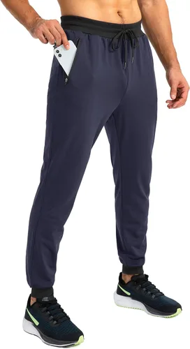 Miniatura 2 de Pudolla Pantalones deportivos de forro polar para hombre, pantalones deportivos suaves y cálidos para invierno, para gimnasio, entrenamiento