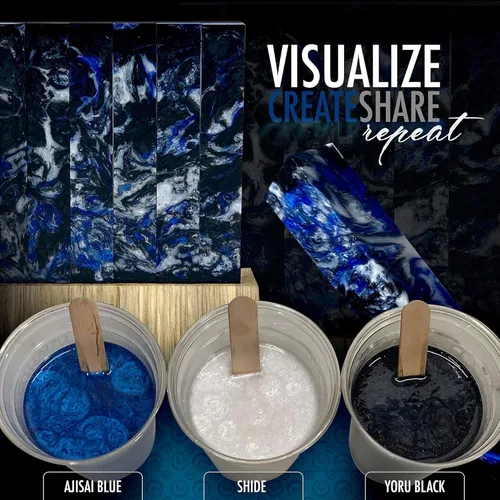 Miniatura 5 de Eye Candy Pigments Premium - Polvo de mica negra Yoru Black (0.88 oz), para epoxi, resina, jabón, pintura, carpintería, vertido acrílico, bombas