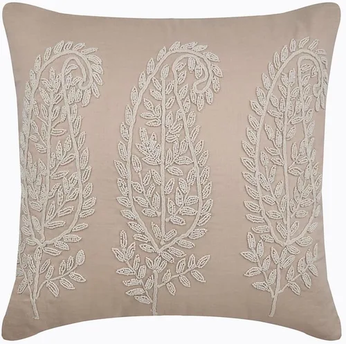 Miniatura 35 de HomeCentric Funda de almohada geométrica beige, 12 x 12 pulgadas, cuadrado de lino y algodón, círculos contemporáneos de Pascua, círculo de la vida