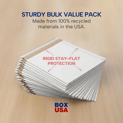 Miniatura 5 de BOX USA Sobres rígidos de 6 x 8 pulgadas (paquete de 100 unidades), sobres de cartón para fotos, tarjetas de intercambio, impresiones pequeñas, se