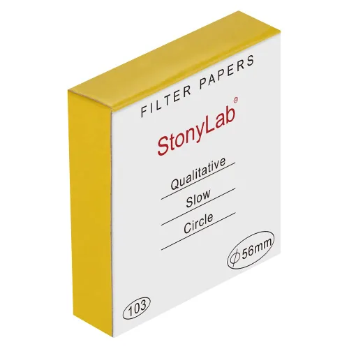 stonylab Papel de filtro cualitativo, 100 paquetes de papel de filtro de celulosa de flujo lento con retención de partículas de 10 micras, diámetro