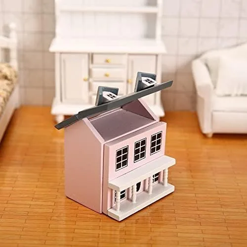 Miniatura 9 de Cutemini Cabaña en miniatura para casa de muñecas, accesorios para decoración de escritorio de 3 piezas
