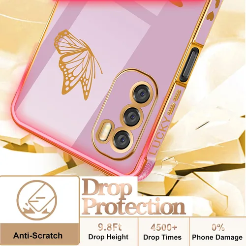 Miniatura 4 de Coralogo Funda para Moto G Stylus 5G 2022 (no compatible con 4G), diseño de mariposas para mujeres y niñas, bonito diseño de mariposas chapadas