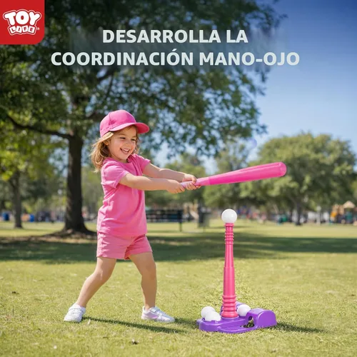 Miniatura 5 de TOY Life Juego de pelota en T para niños de 3-5, 5-8, juego de béisbol para niñas, juegos de soporte de pelota en T con guante de béisbol, camiseta