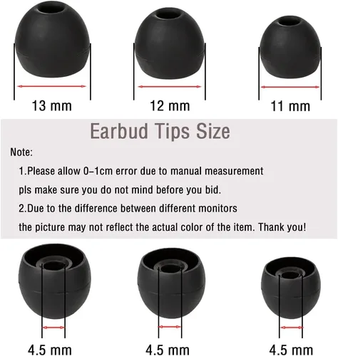 Miniatura 3 de 18 pares de puntas de silicona para auriculares de repuesto para auriculares intraurales (agujero interior de auriculares de 0.150 in a 0.217 in)