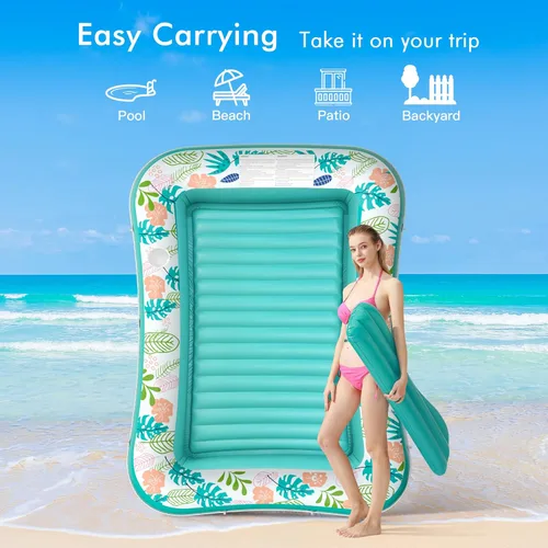 Miniatura 3 de stonful - Flotador inflable para piscina de 75 x 51 pulgadas, flotadores de piscina para adultos con almohada y soporte para tazas, 4 en 1, cama