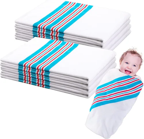 Remerry 8 mantas de recepción, 30 x 40 pulgadas, mantas de hospital 100% franela de algodón, suaves y cálidas, para envolver unisex, para niñas,