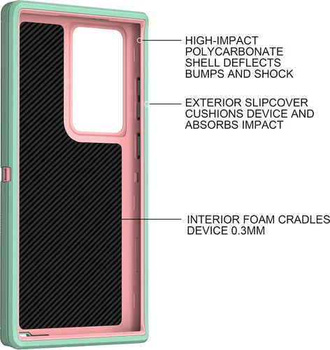 Miniatura 9 de MXX - Funda compatible con Samsung Galaxy S23 Ultra, 3 capas de protección completa, resistente, resistente, a prueba de golpes y polvo, para 23