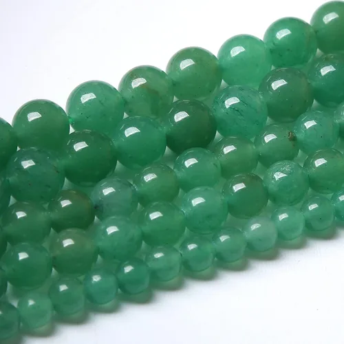 Miniatura 37 de Cuentas de jade verde chino natural, piedras preciosas, cuentas redondas sueltas para hacer joyas, pulsera DIY, collar, 8mm, 45 piezas, 15 pulgadas