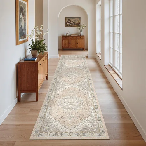 Miniatura 118 de Madane Tapete lavable de 2 x 10 pies para pasillo, cocina, recibidor, clásico, suave, antideslizante para interiores, casa de campo, baño, sala