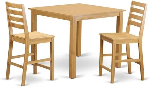 Miniatura 6 de East West Furniture CAFE3-OAK-C - Juego de comedor de 3 piezas de altura de mostrador para espacios pequeños que contiene una mesa de comedor