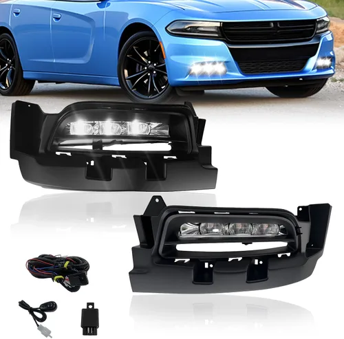 Miniatura 26 de Luces antiniebla LED y DRL para compatibles con Dodge Dakota 1997 1998 1999 2000/Dodge Durango 1998-2000, un par de luces antiniebla delanteras